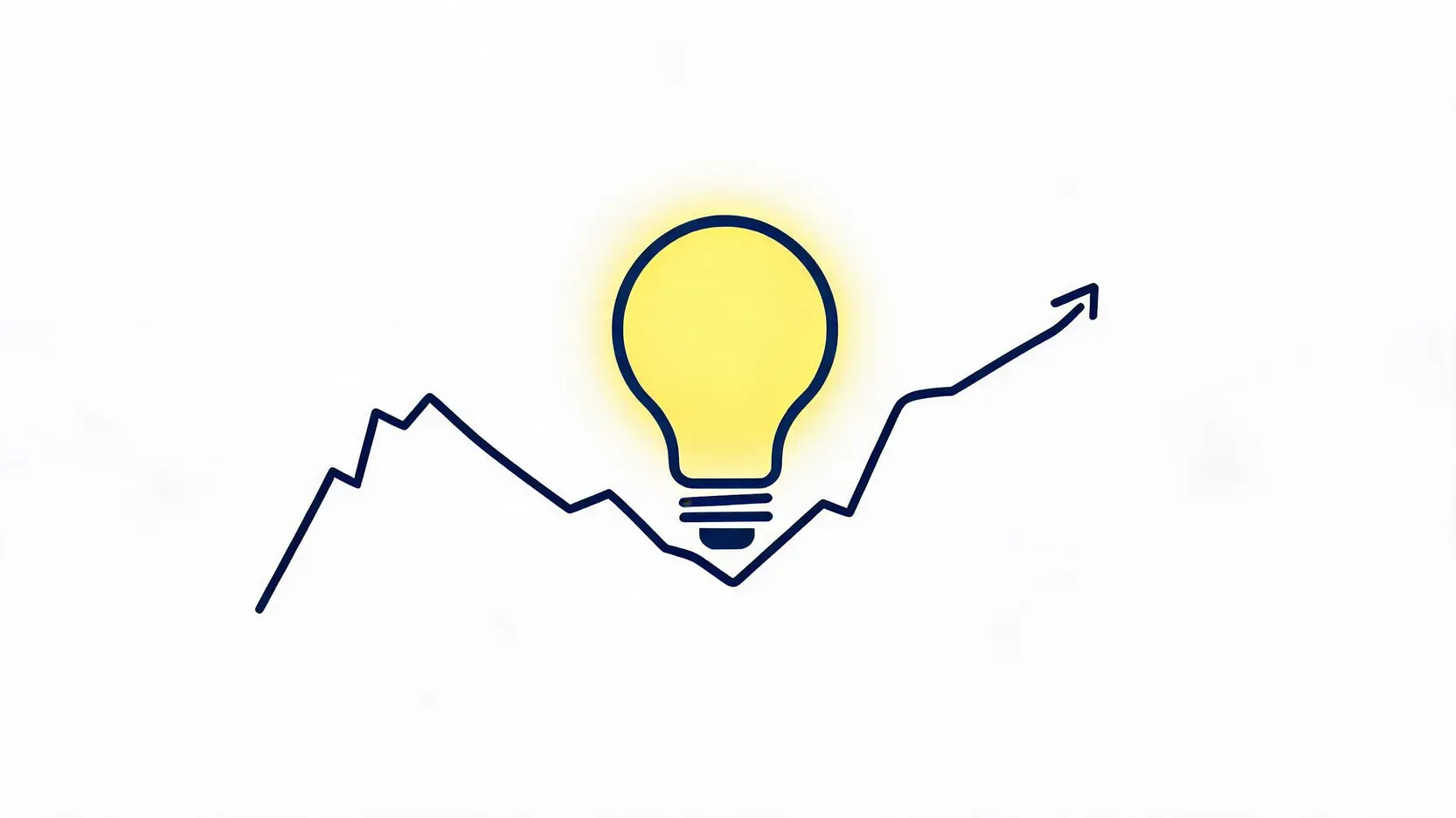 Vector illustration depicting a heavy technology symbol resting on a fragile financial trend line.